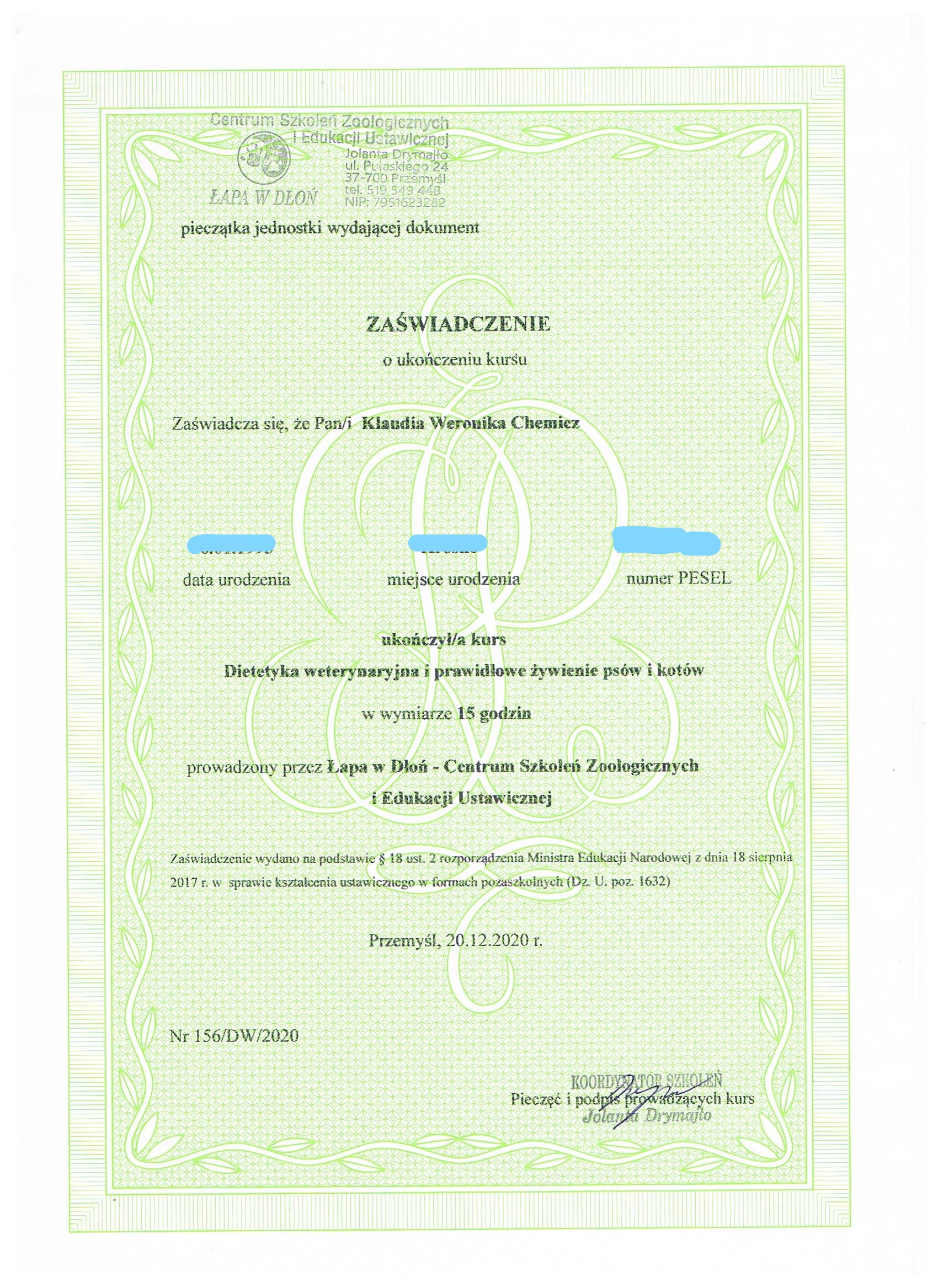 Klaudia Chemicz behawiorystka