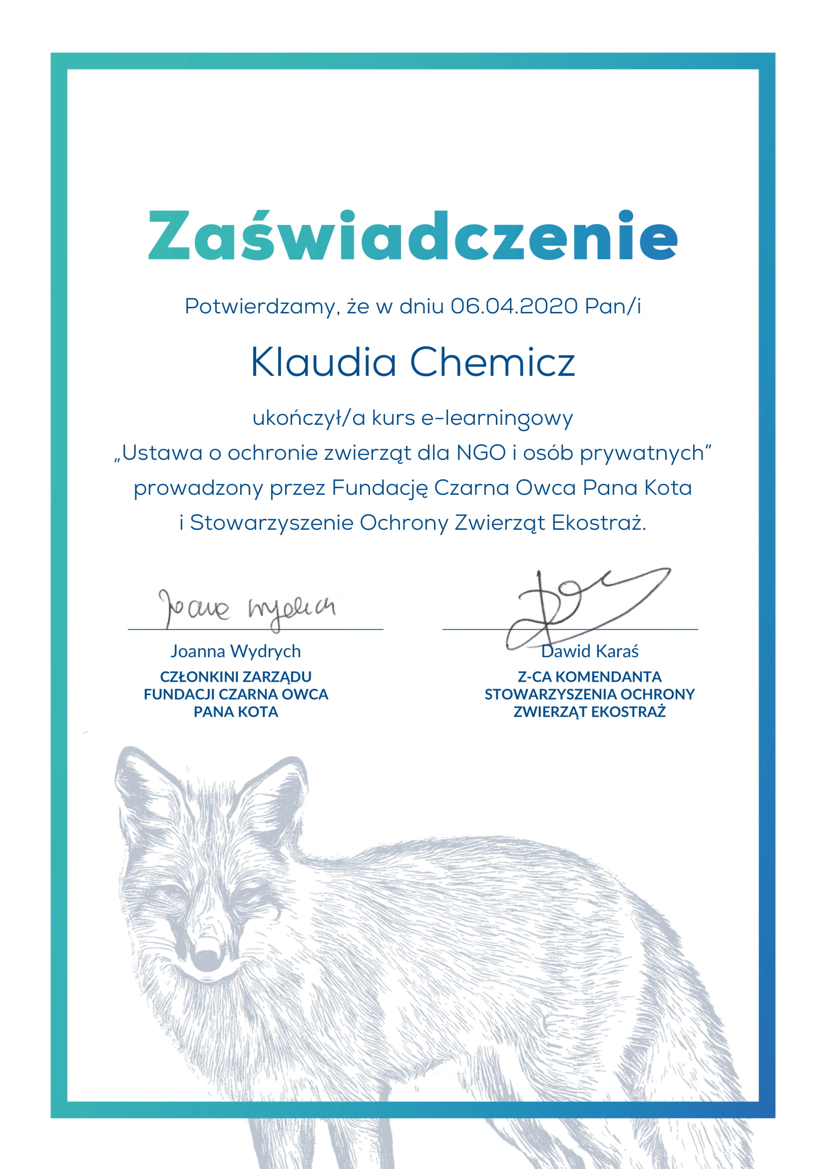 Klaudia Chemicz behawiorystka