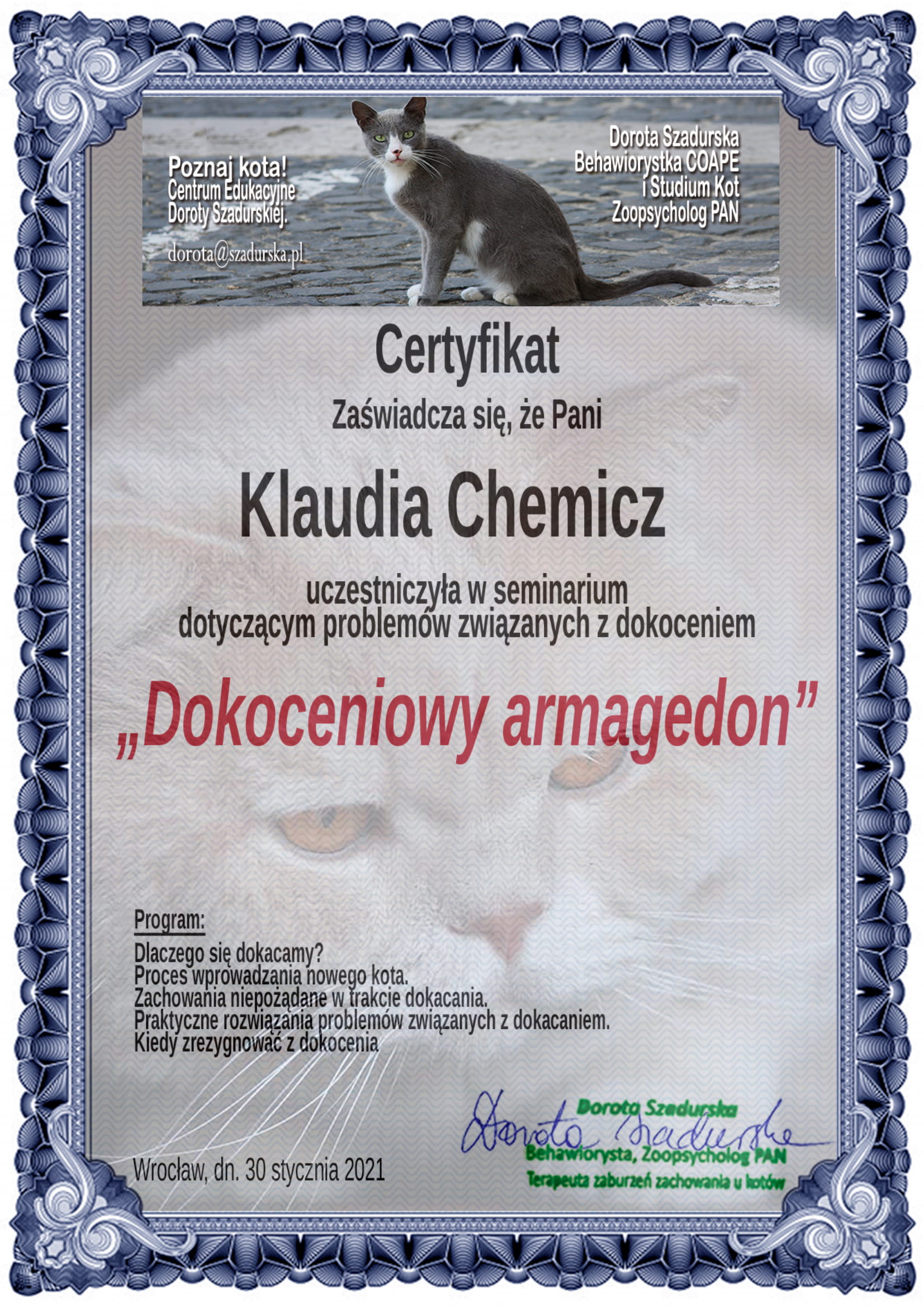 Klaudia Chemicz behawiorystka