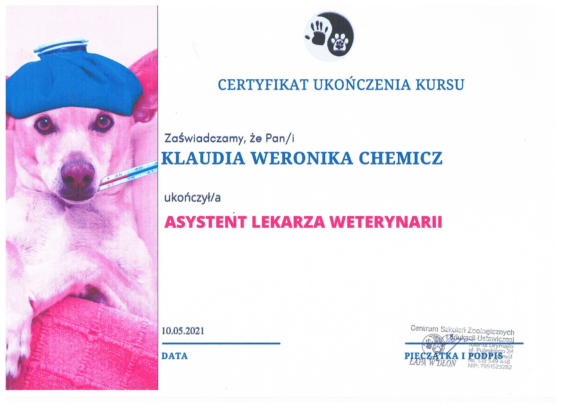 Klaudia Chemicz behawiorystka