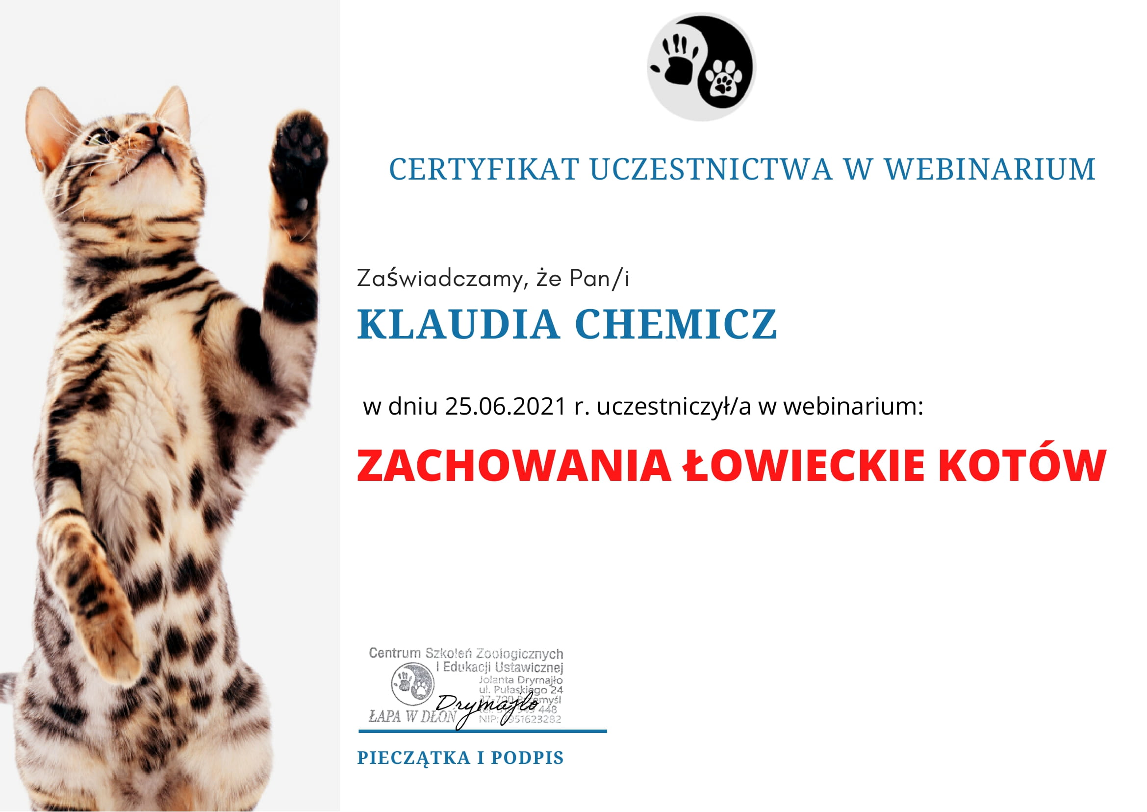 Klaudia Chemicz behawiorystka