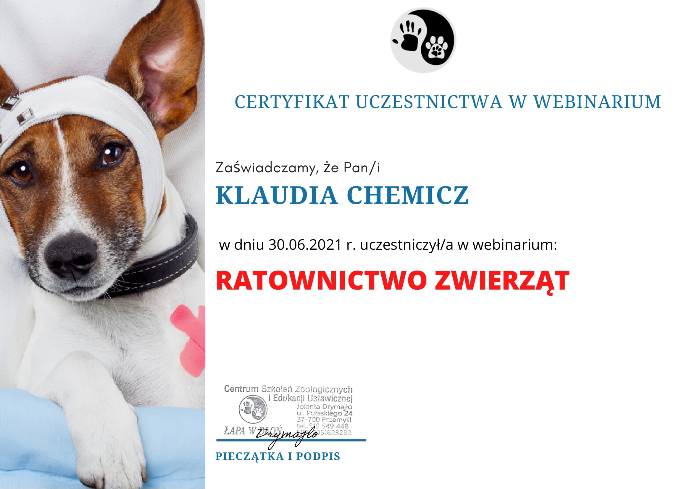 Klaudia Chemicz behawiorystka