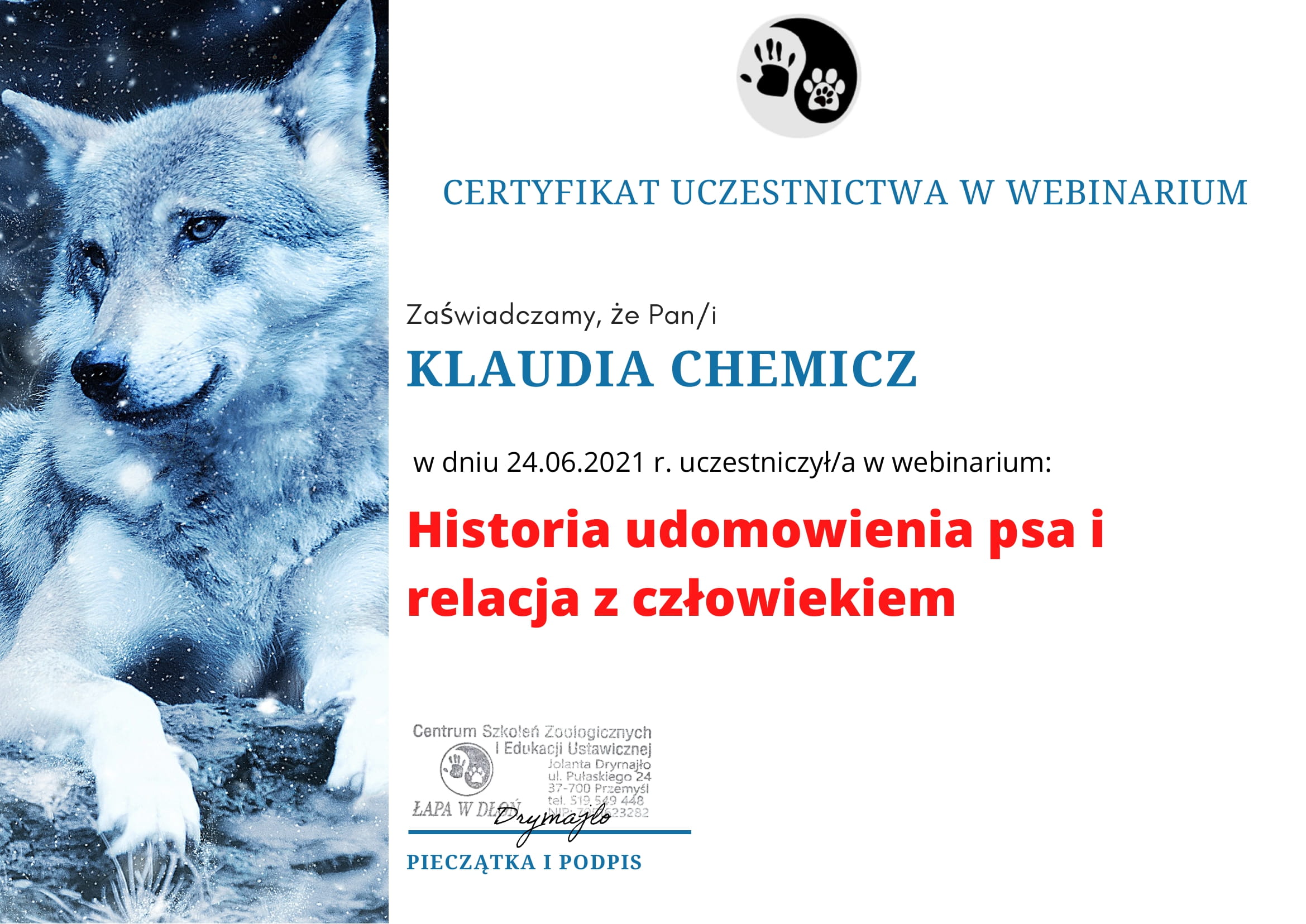 Klaudia Chemicz behawiorystka