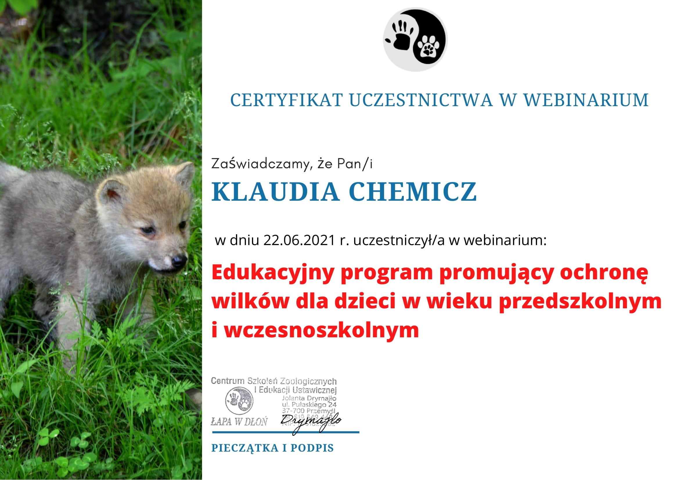 Klaudia Chemicz behawiorystka